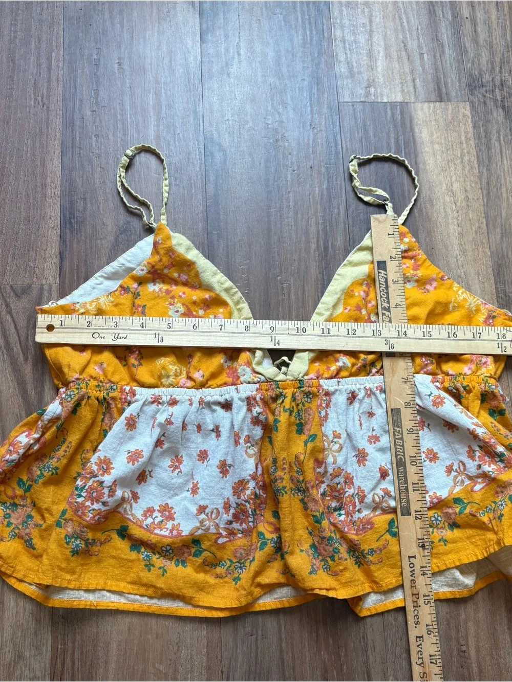 Free People sunflower floral halter babydoll top
